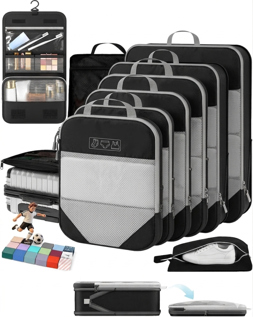 TRAVCUBE 10-Piece Premium Compression Packing Cube Set