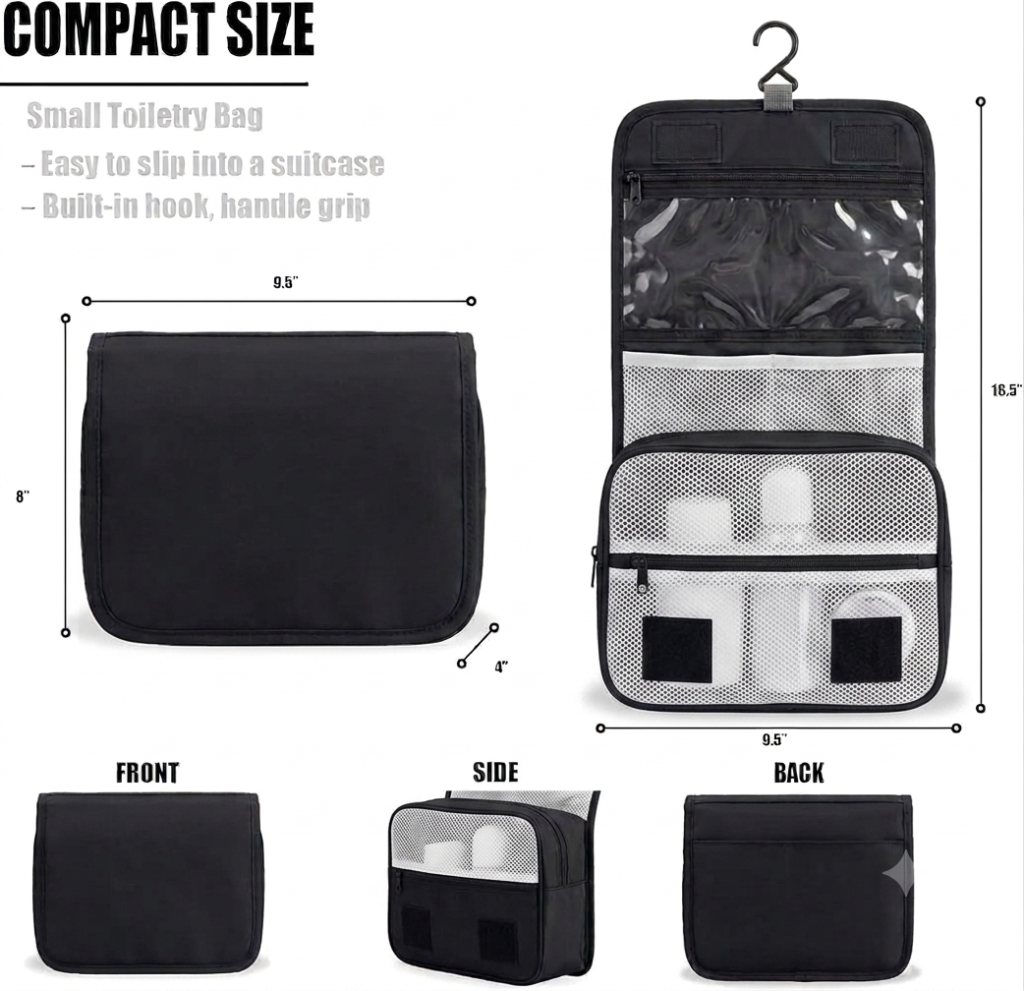 TRAVCUBE Compact Toiletry/Cosmetic Bag