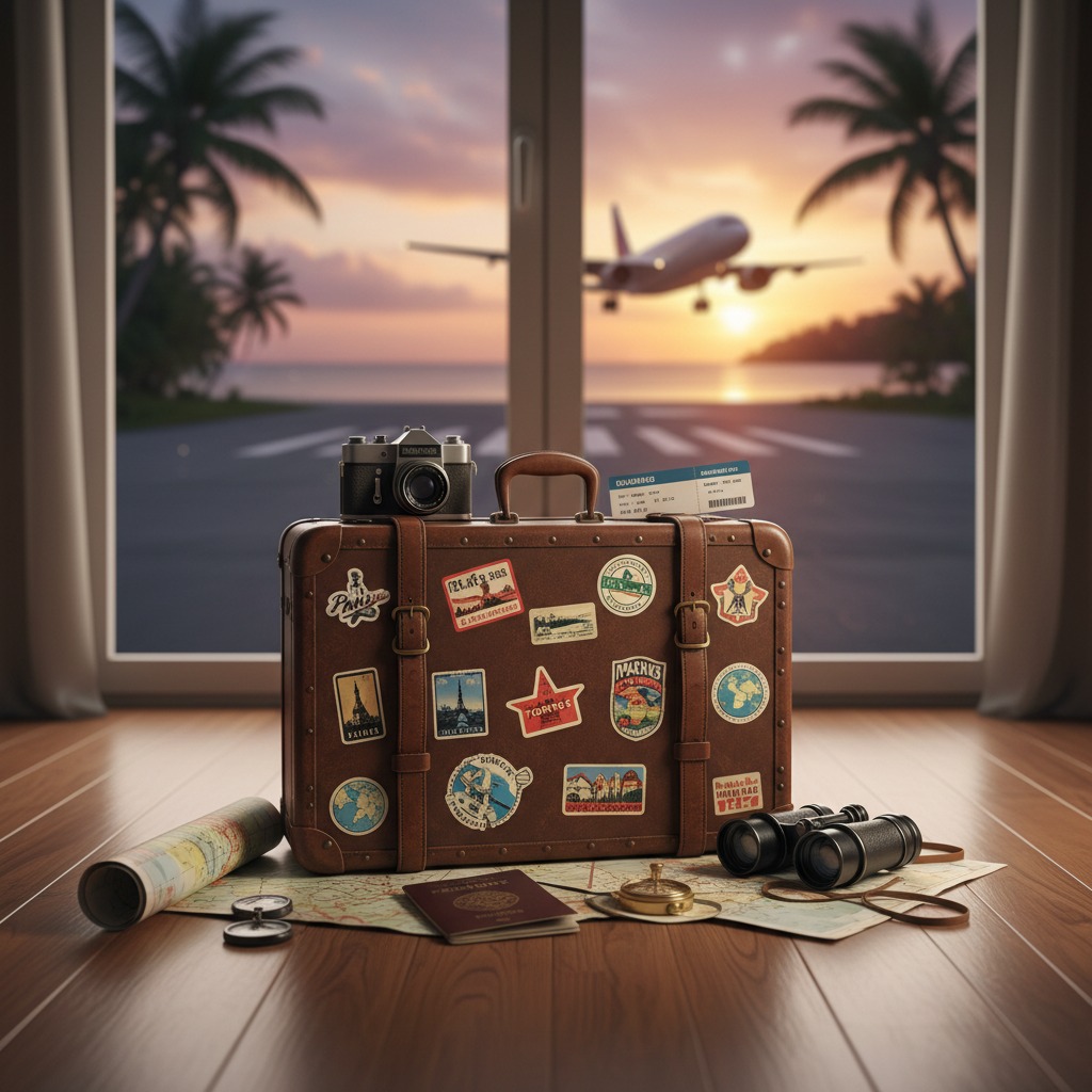 make an image of luggage suitcase travel related